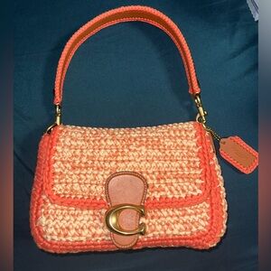 Coach Soft Tabby Shoulder Bag With Crochet